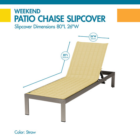 Classic Accessories Weekend 80" Patio Chaise Slipcover, Straw WSSWCE8026